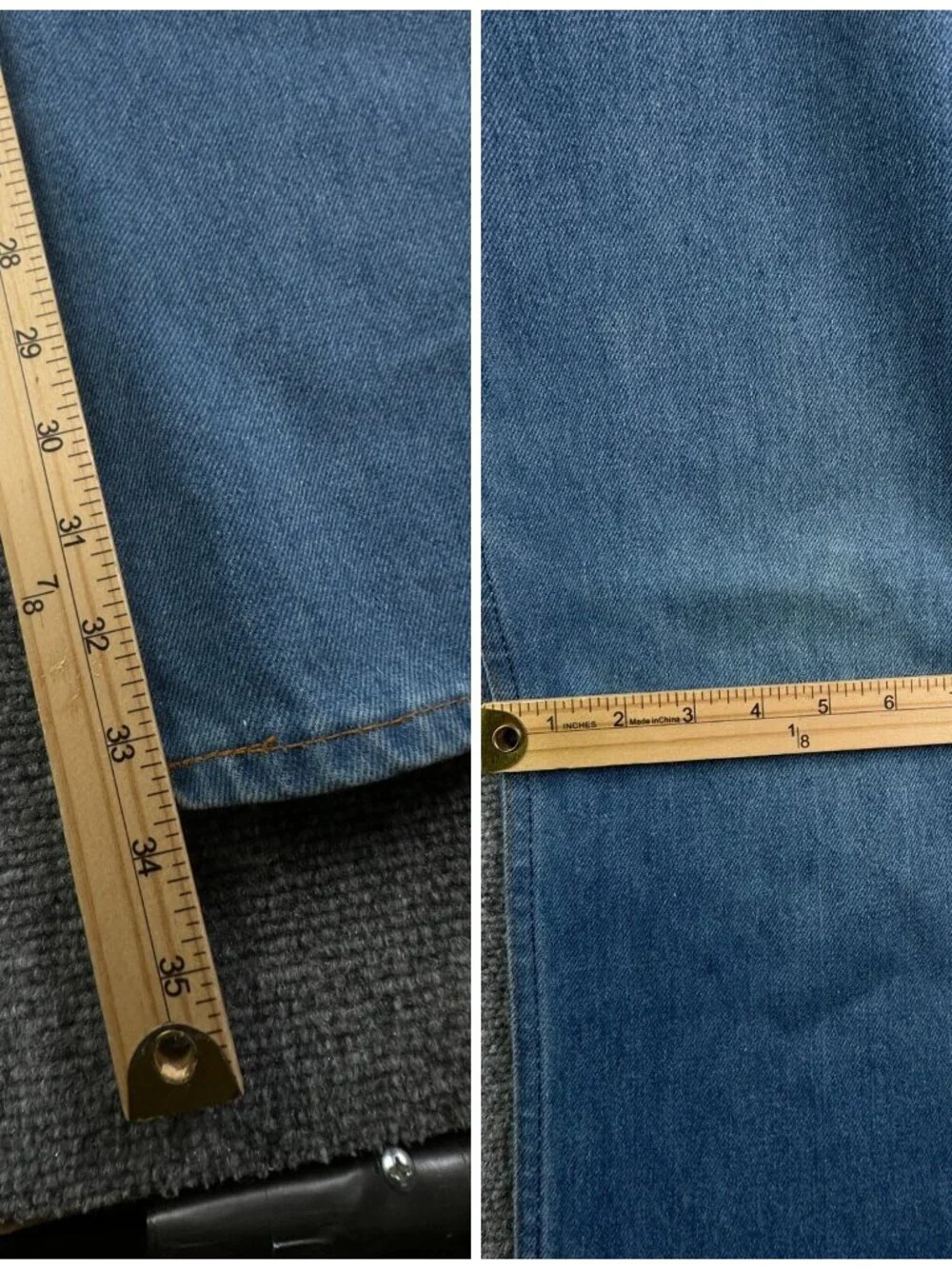 VTG Levi’s 40517 0913 Orange Tab Denim Jeans Blue USA Made Cotton ACTL 35x34